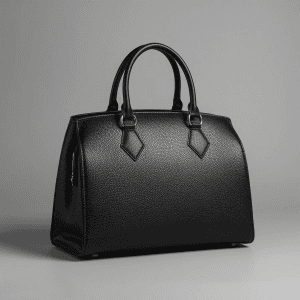 Black leather bag